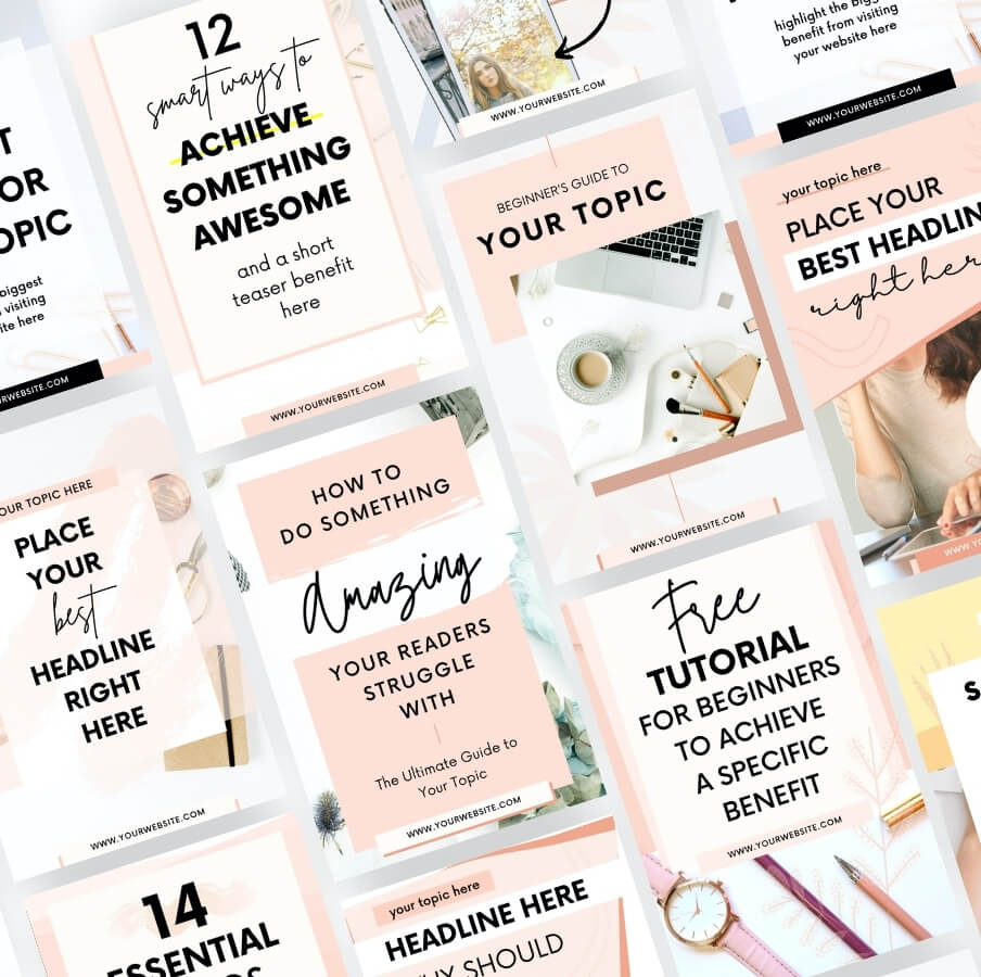 20 unique feminine Canva Pinterest templates for bloggers