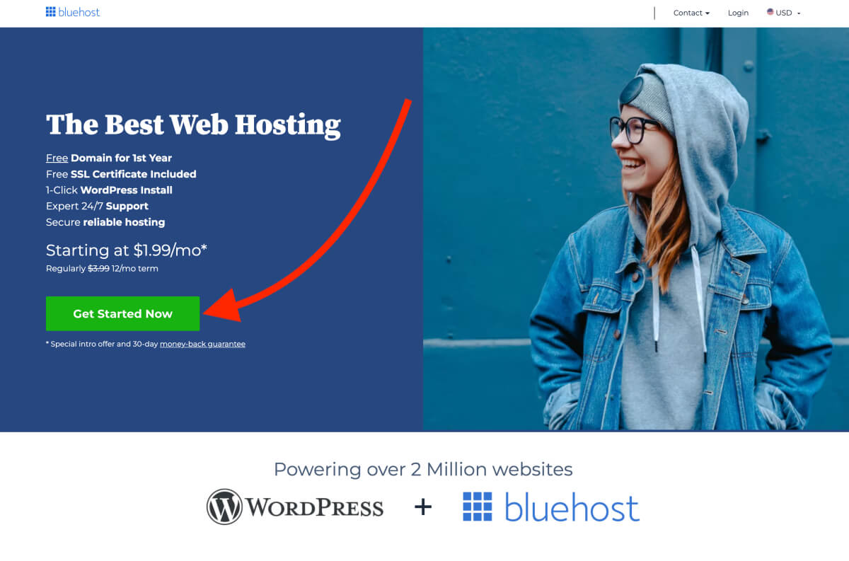 Bluehost web hosting to start a blog