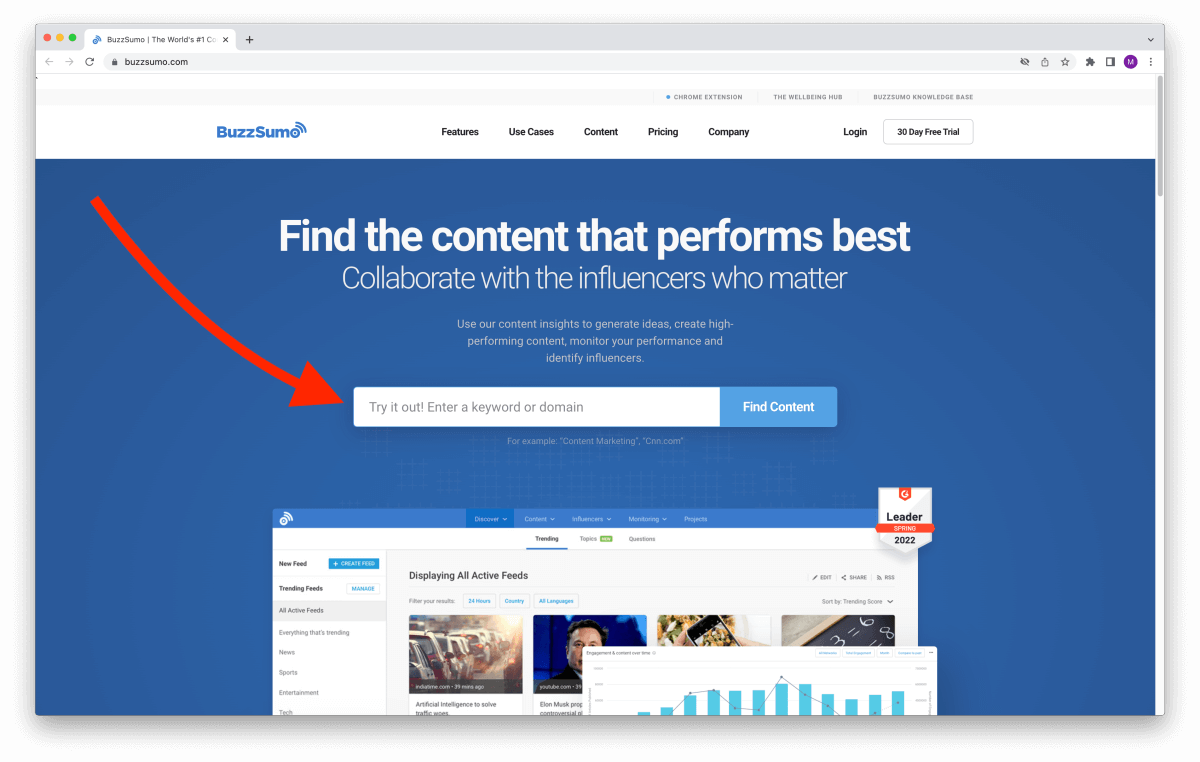 Buzzsumo – Find content ideas and keywords for blog post ideas