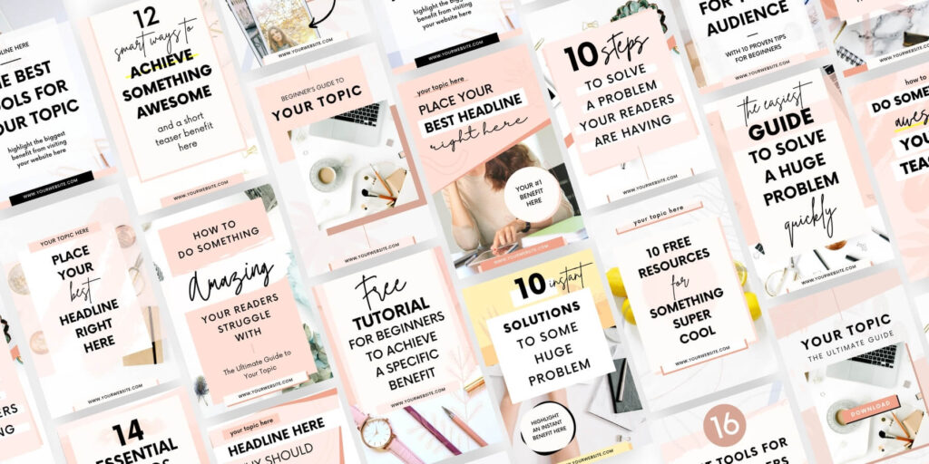 Canva Pinterest Templates for bloggers and content creators - Product preview grid