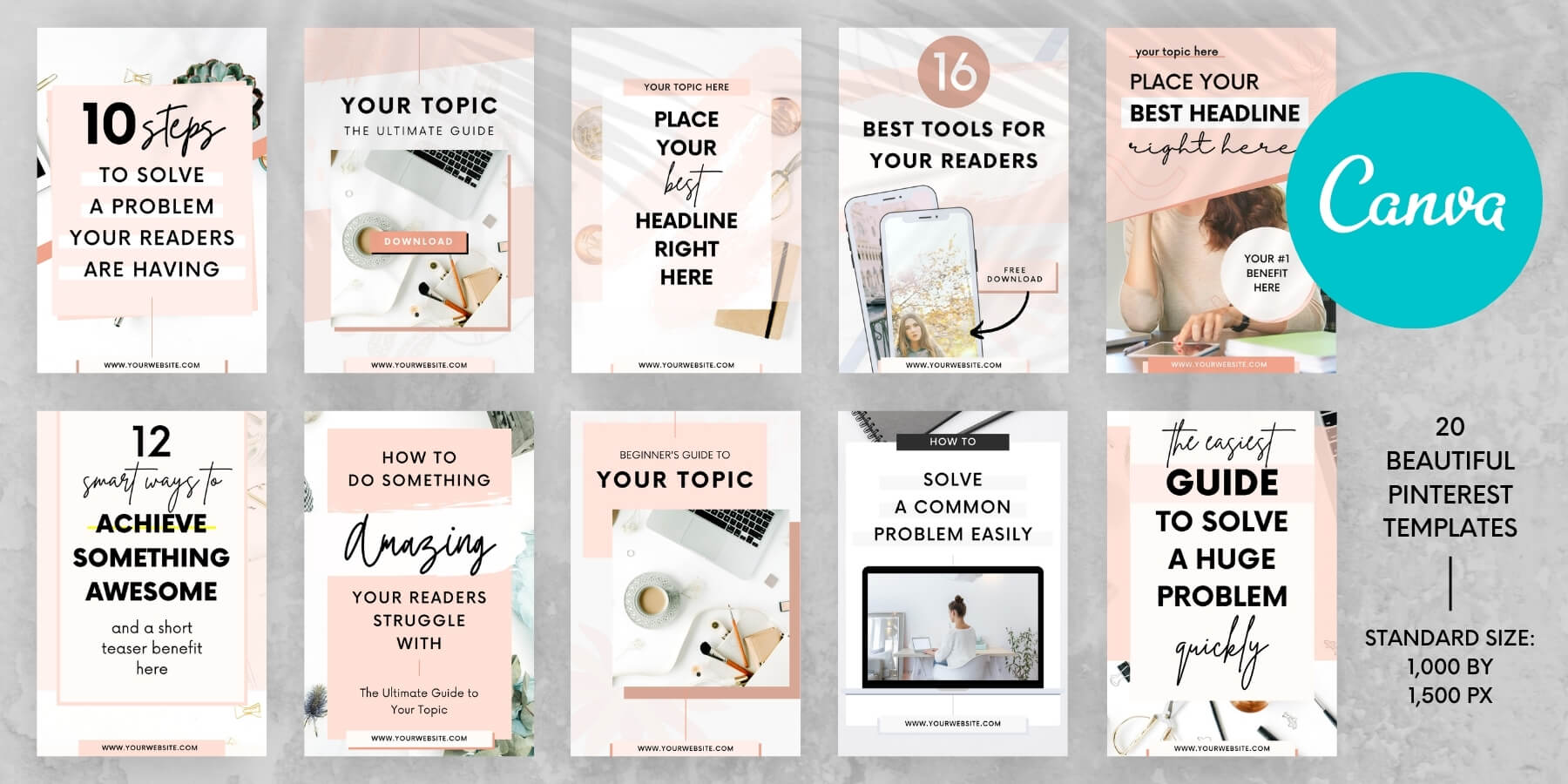 Canva Pinterest templates pack - Product specs