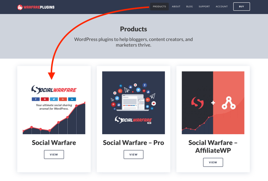 Download the free Social Warfare plugin for WordPress