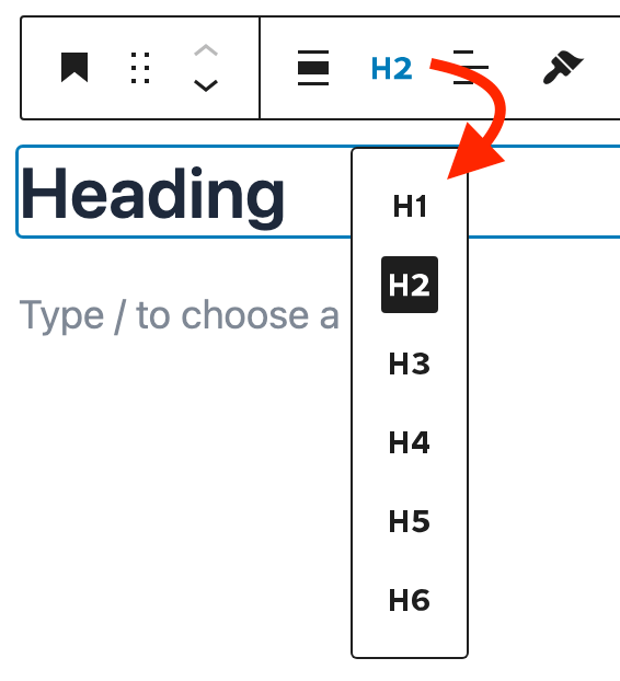 Heading levels and hierarchy in the WordPress Gutenberg editor