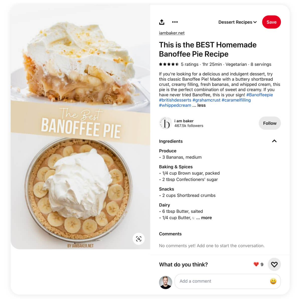 How Pinterest rich pins look for recipe pins