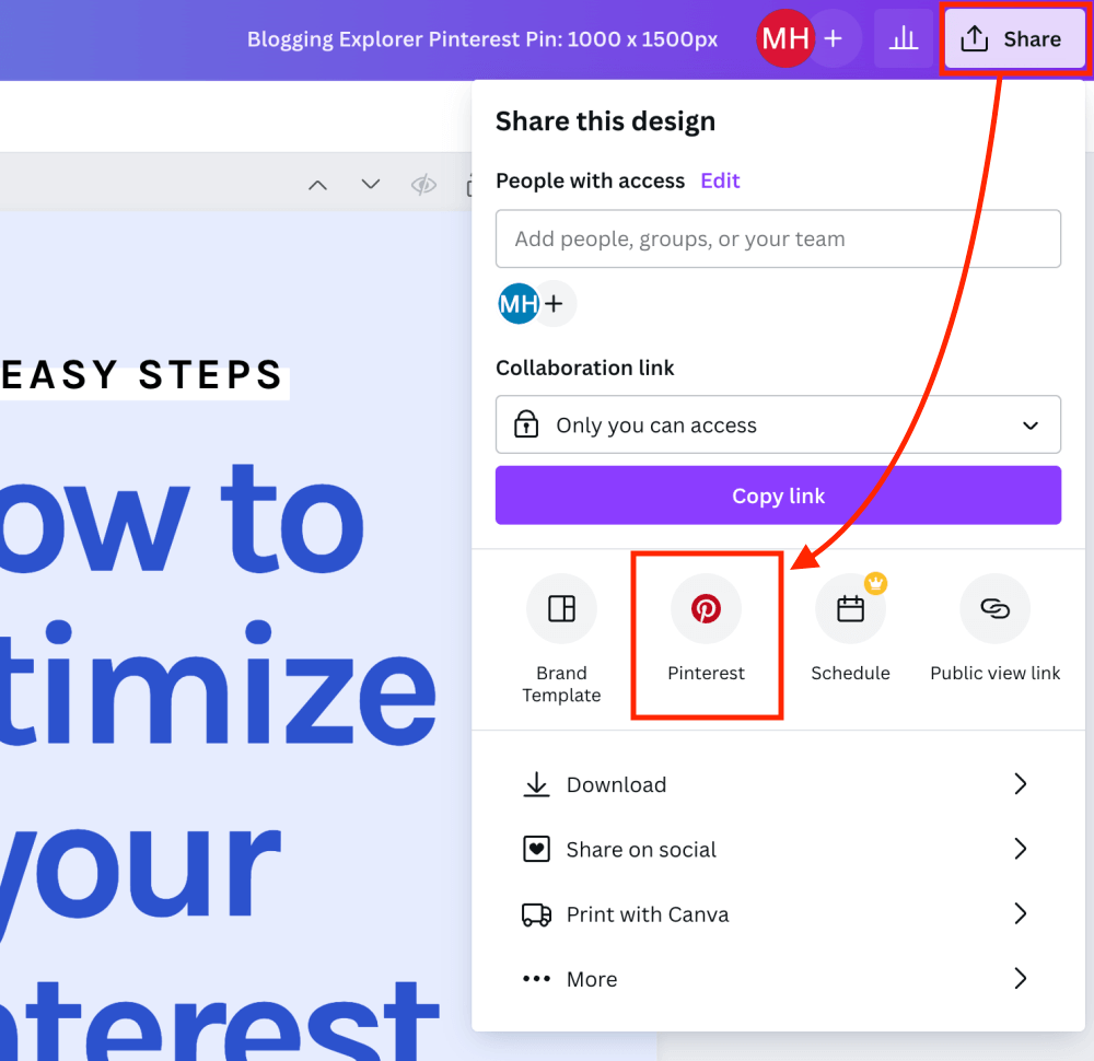 How to connect Canva and Pinterest