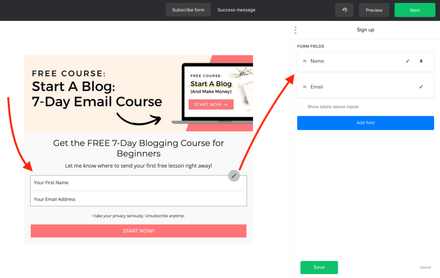 How to edit signup forms in MailerLite - Blogging Explorer