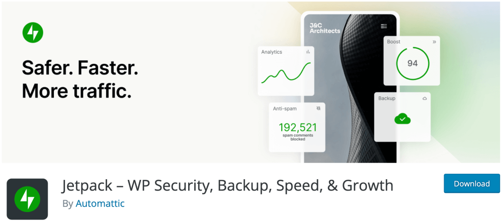 Jetpack security, backup, speed and growth plugin for WordPress