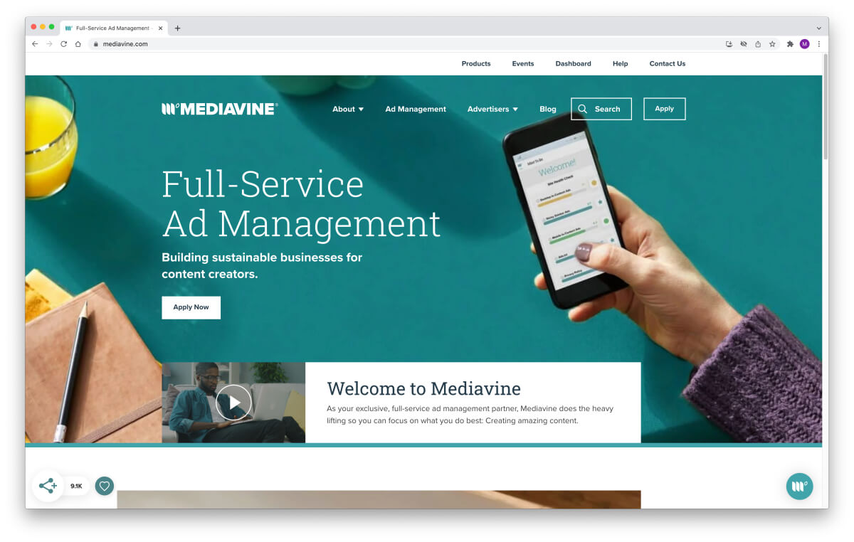 Mediavine – Display ad network for bloggers and publishers