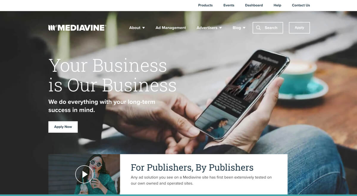 Mediavine display ad network for bloggers and publishers