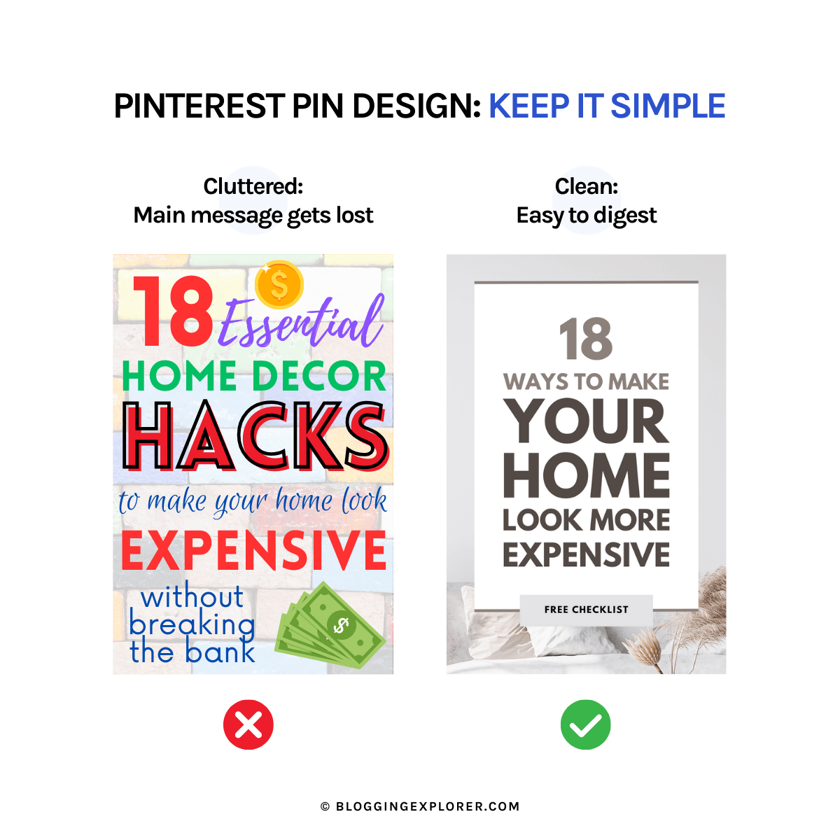 Pinterest pin design tips – Keep it simple
