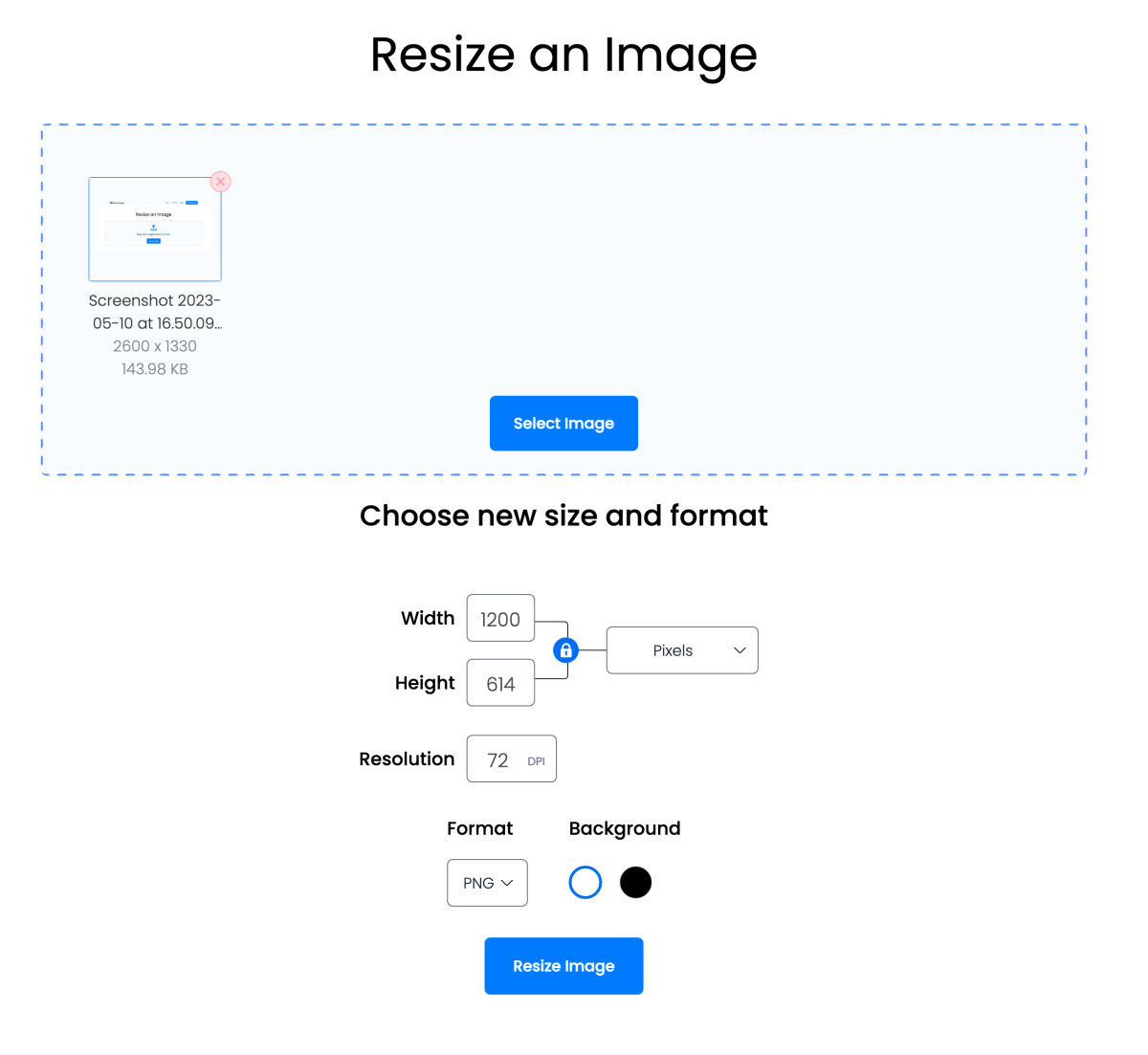Resize an image – ReduceImages