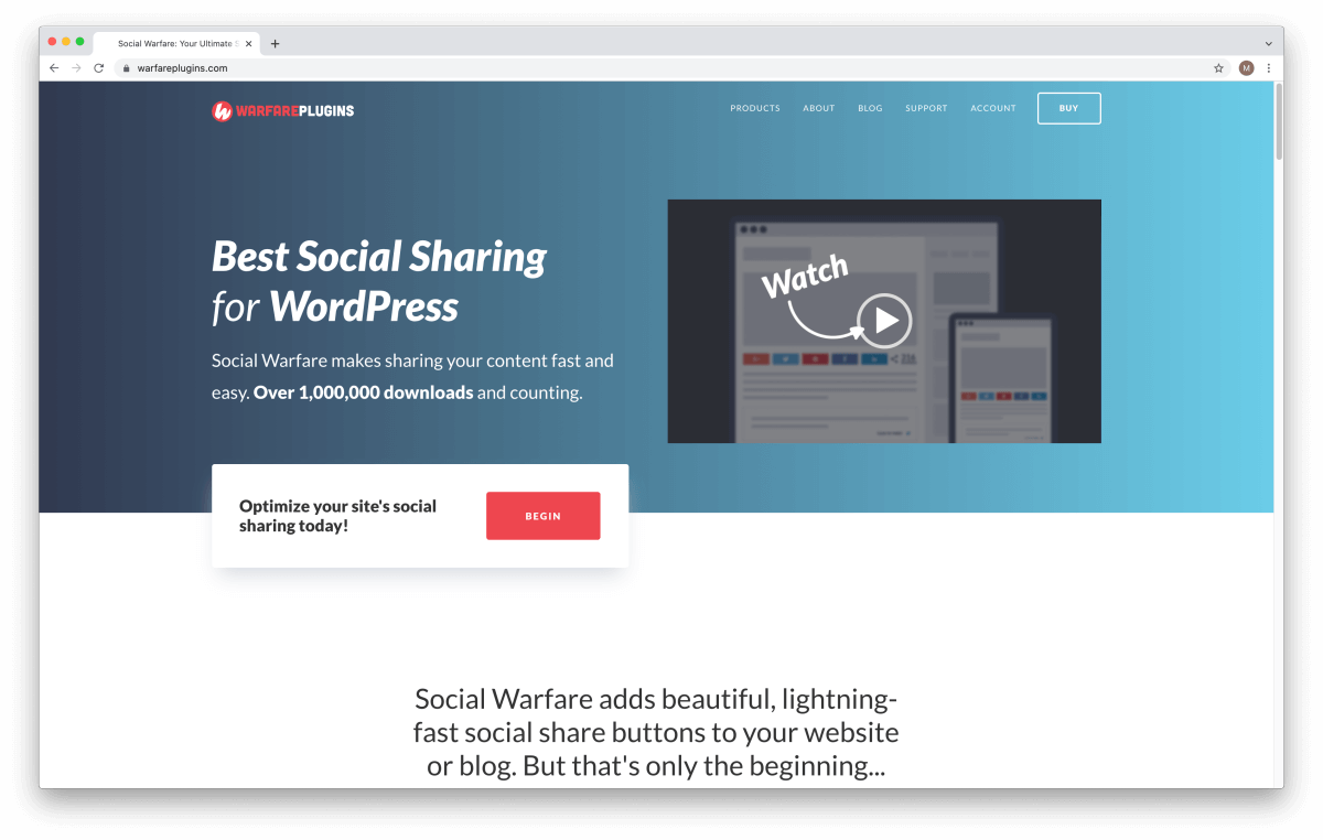Social Warfare social sharing plugin for WordPress