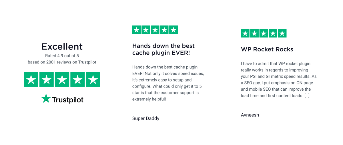WP Rocket reviews and ratings on Trustpilot