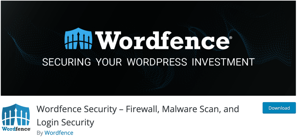 Wordfence security and firewall plugin for WordPress