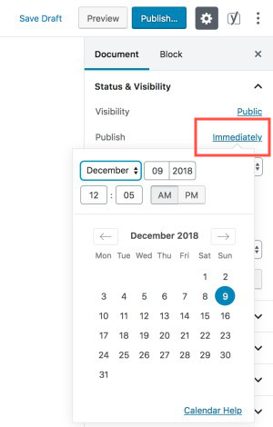 How to schedule a blog post in WordPress